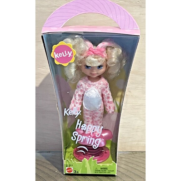Vintage Barbie Kelly Hoppy Spring Doll Bunny Costume Mattel 4" Tall New - Picture 1 of 5